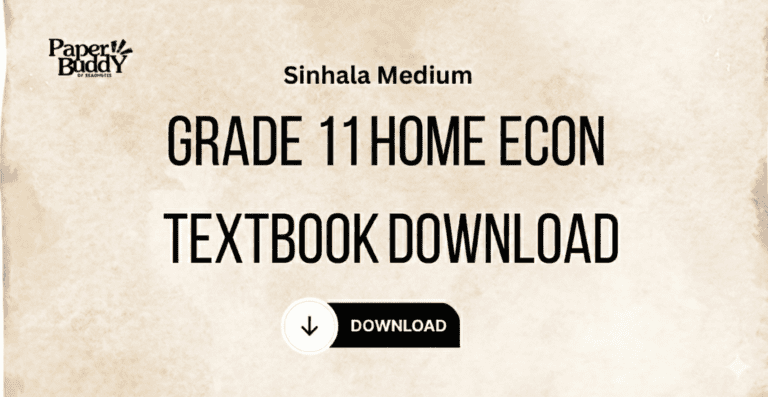 Grade 11 Home Science Textbook Sinhala Medium – PDF Download