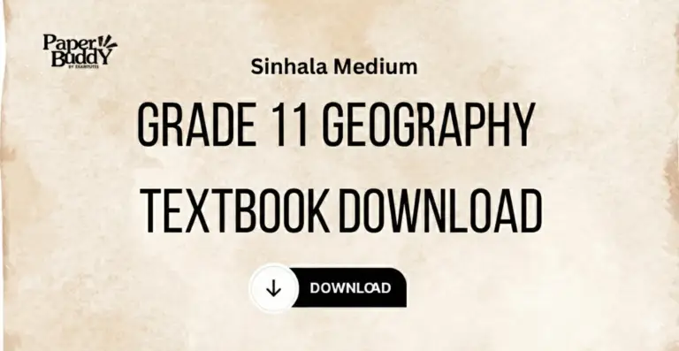Grade 11 Geography Textbook Sinhala Medium – PDF Download